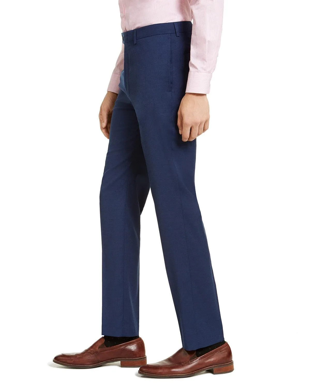 Calvin Klein Mens Slim fit Dress Pants 34 / 34 Blue Solid