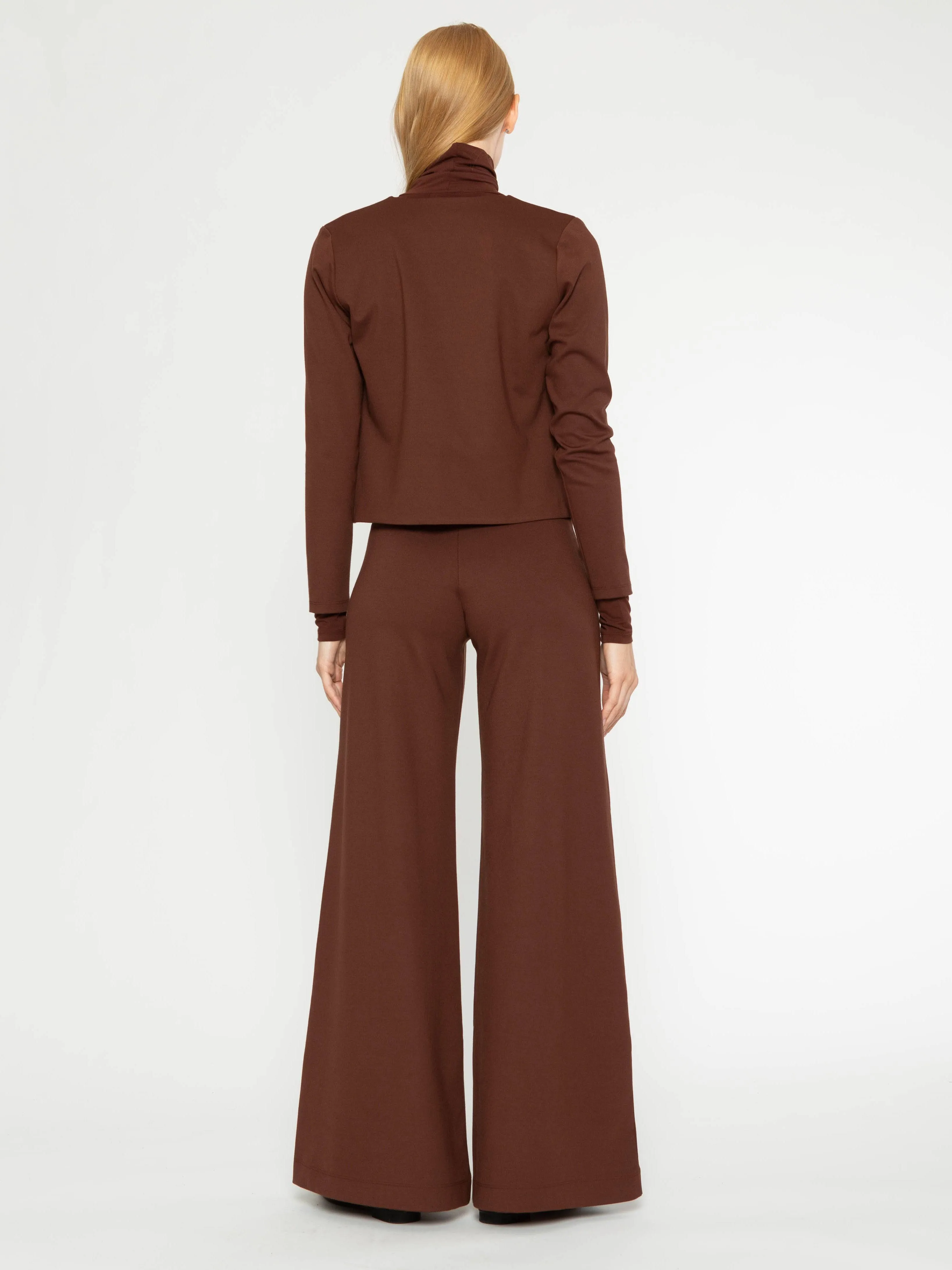 Chocolate Ponte Knit Bolero