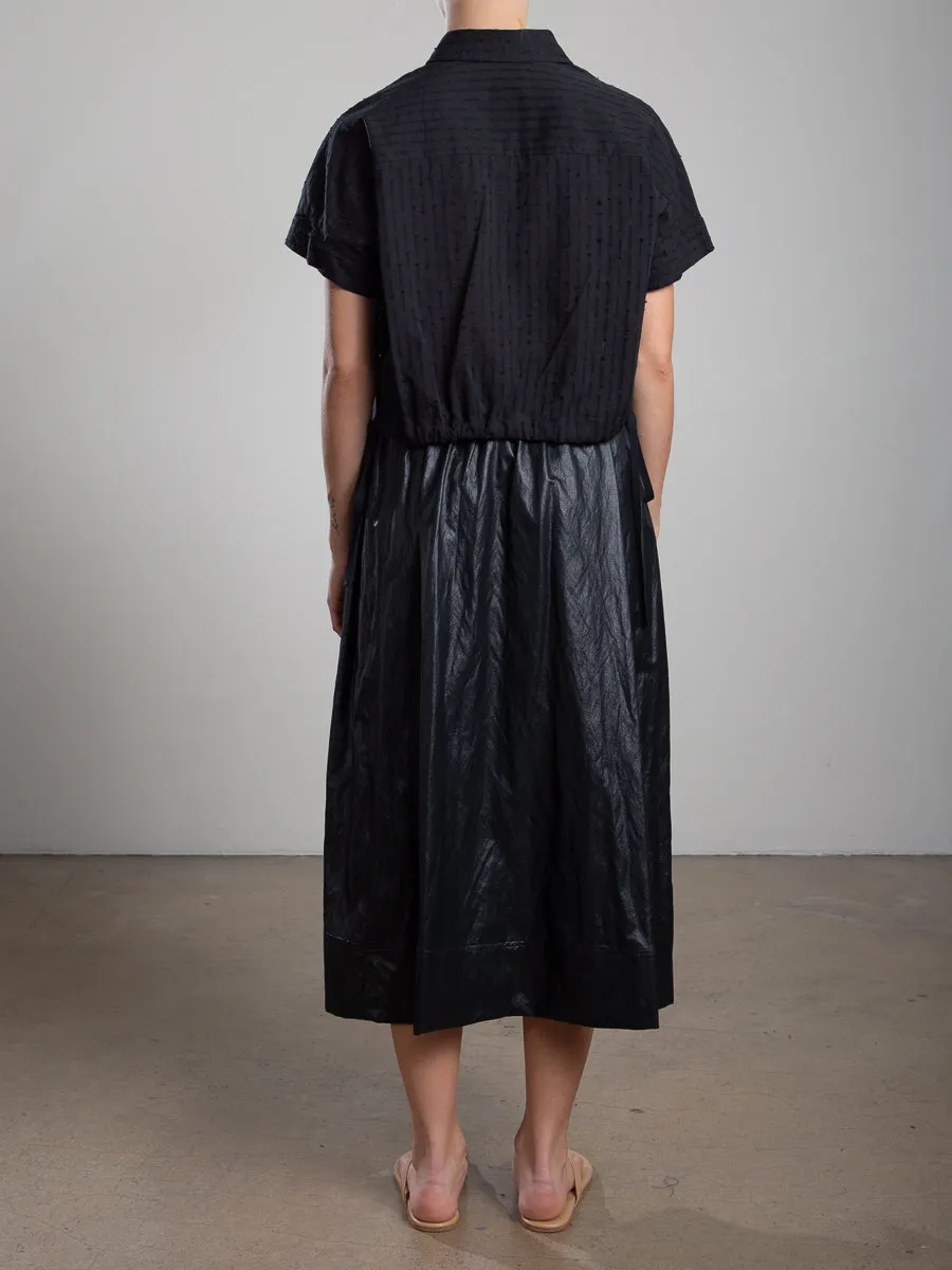 Claudia Skirt in Faux Leather - Black