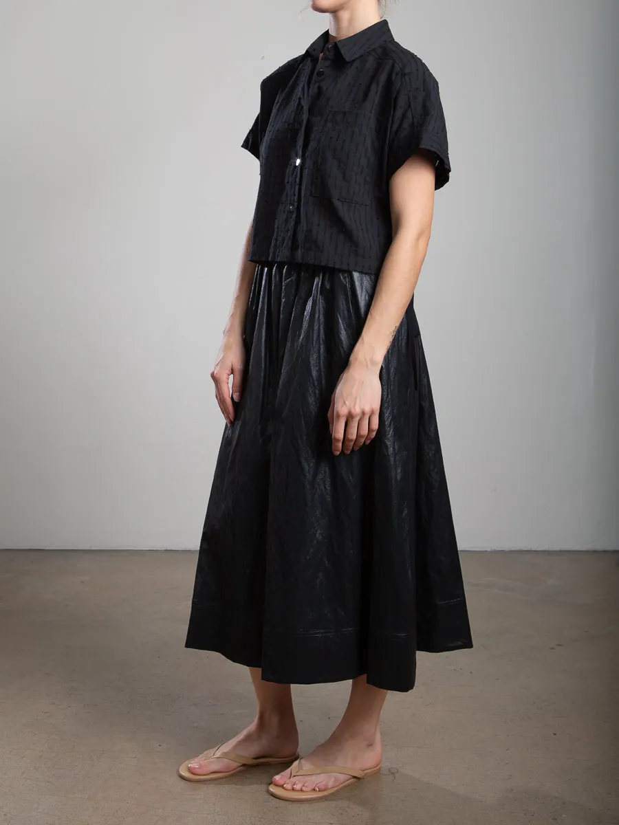 Claudia Skirt in Faux Leather - Black