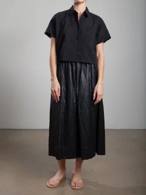 Claudia Skirt in Faux Leather - Black