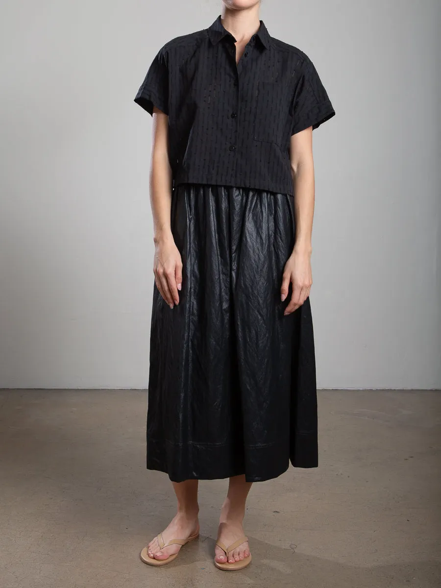 Claudia Skirt in Faux Leather - Black