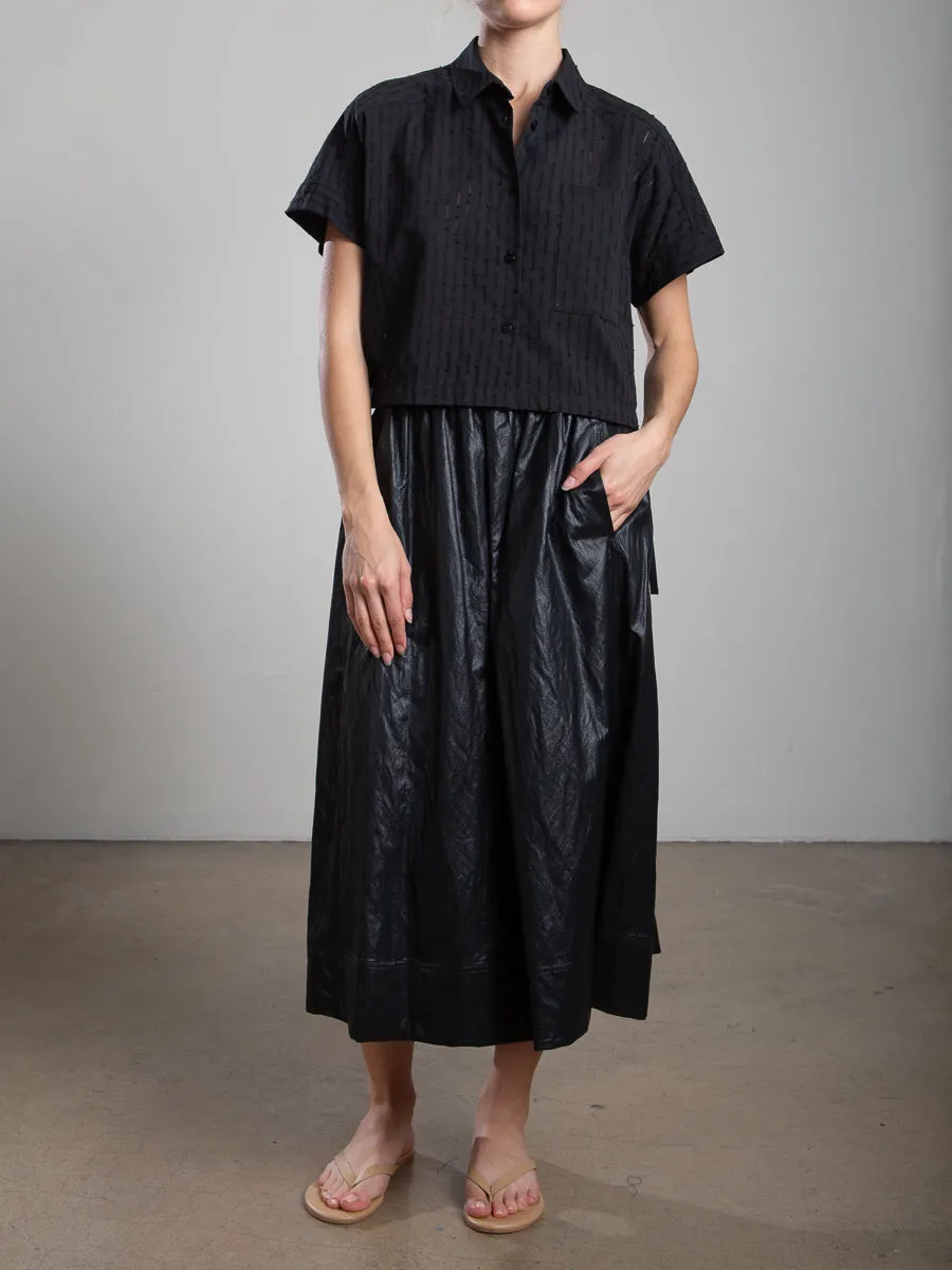 Claudia Skirt in Faux Leather - Black
