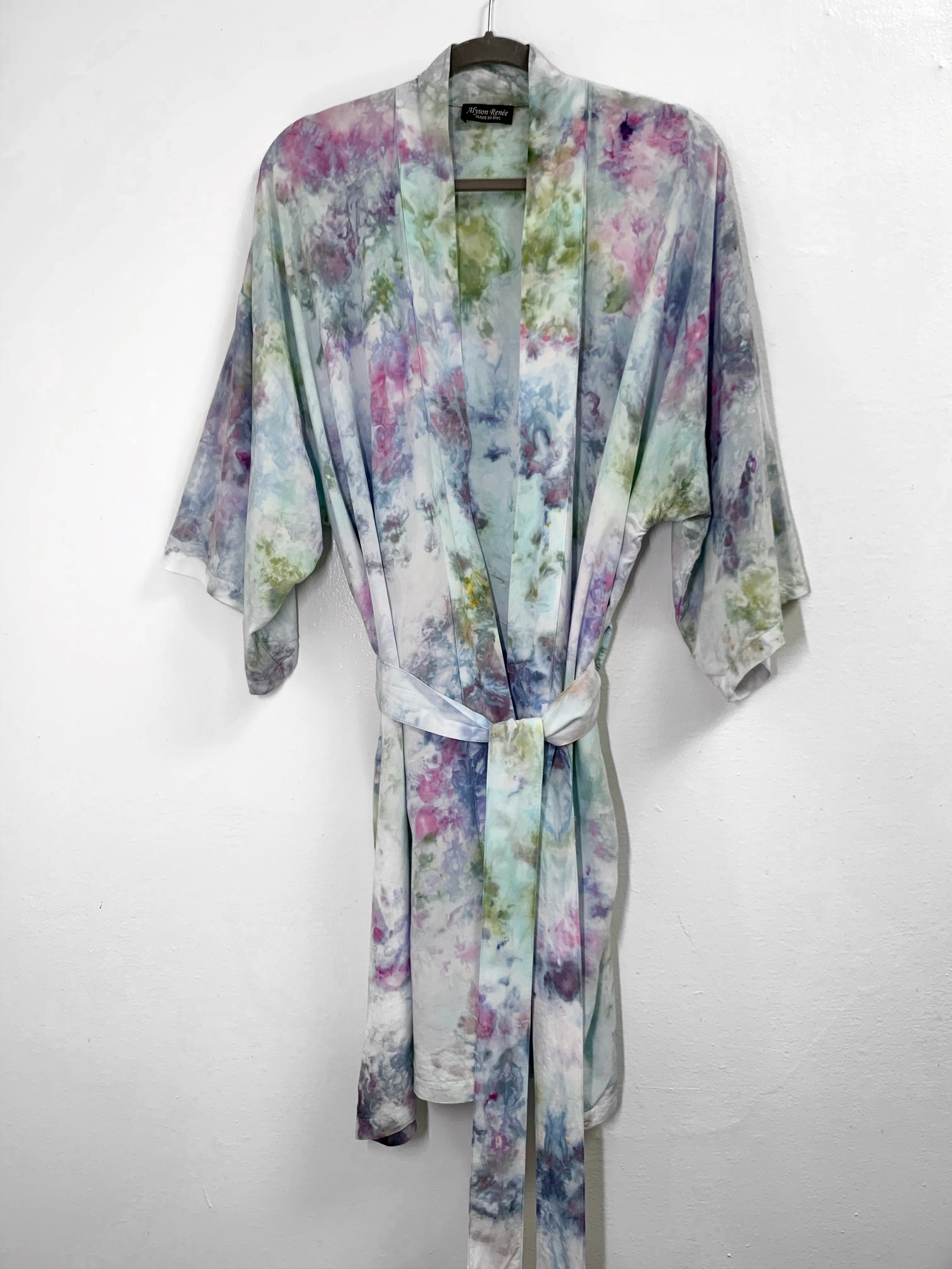 Clear blue kimono robe