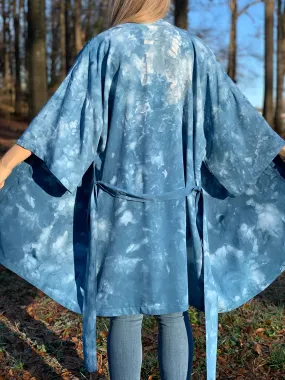 Clear blue kimono robe