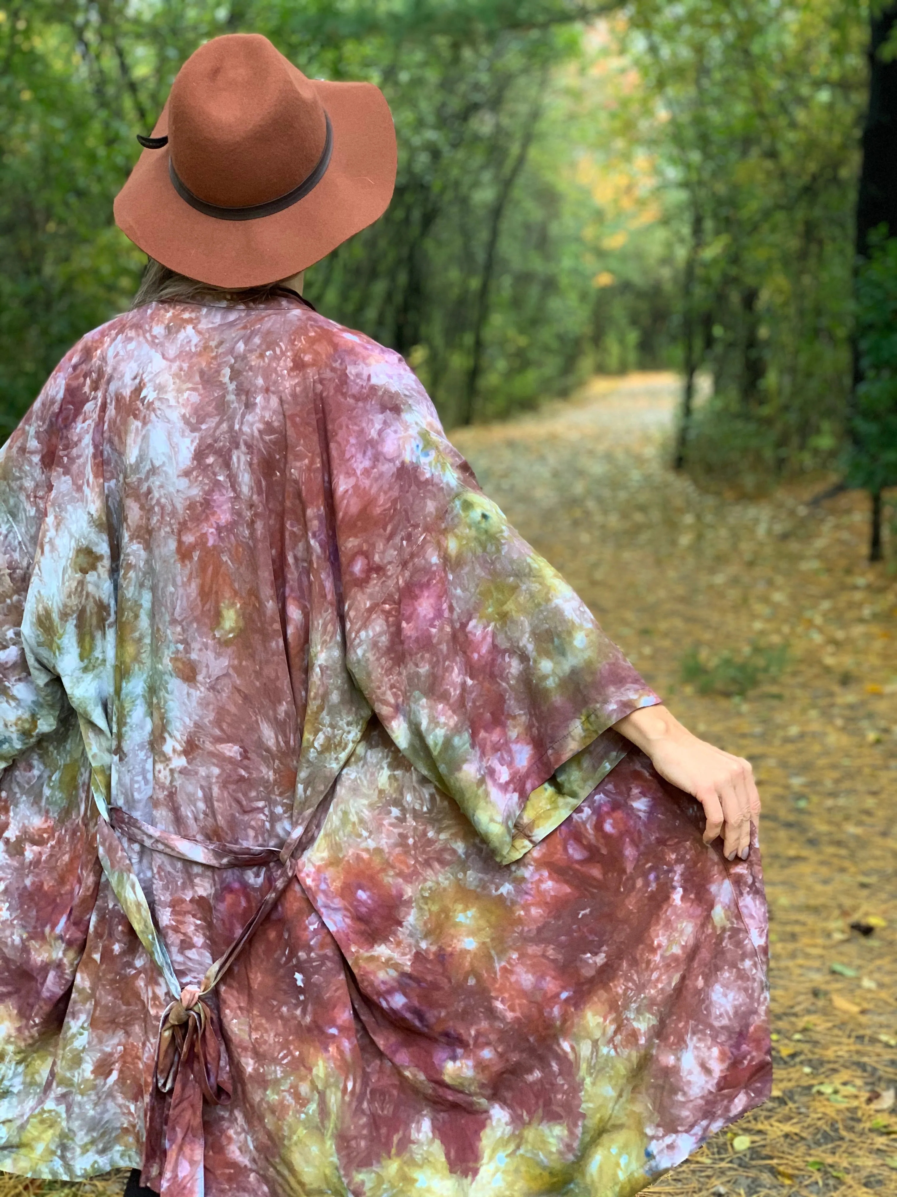 Clear blue kimono robe