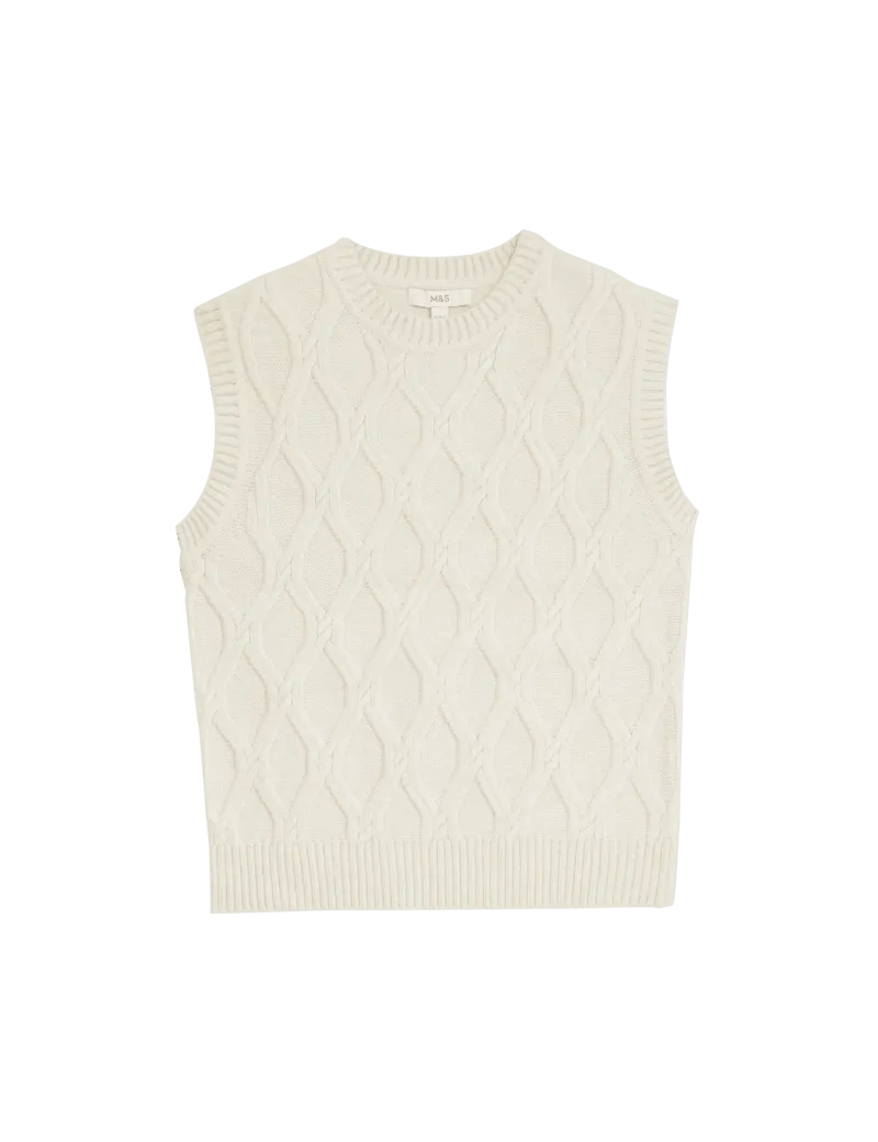 Cloud-Yarn Textured Knitted Vest