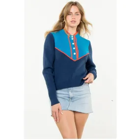 Color Block Knit Prep School Sweater