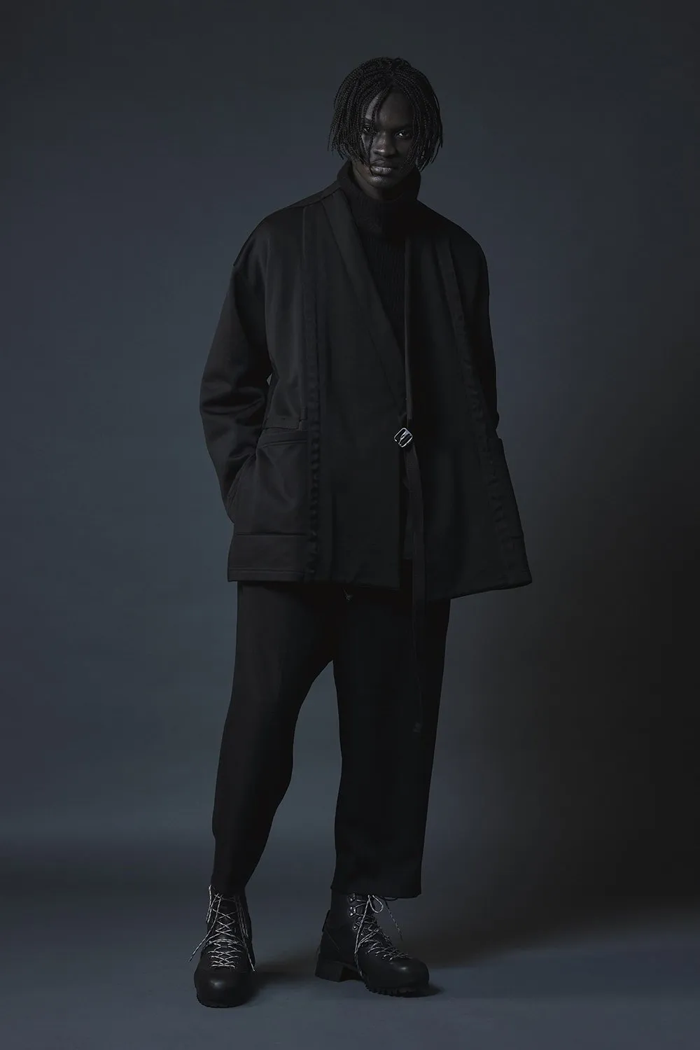 Cotton Nylon Fleece-Lined Kimono Jacket