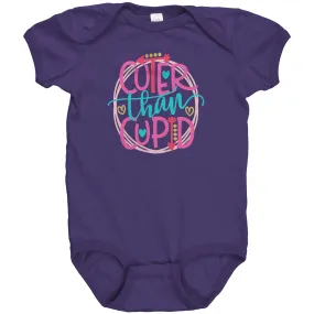 Cuter Than Cupid Short Sleeve Baby Snap Bodysuit Onesie