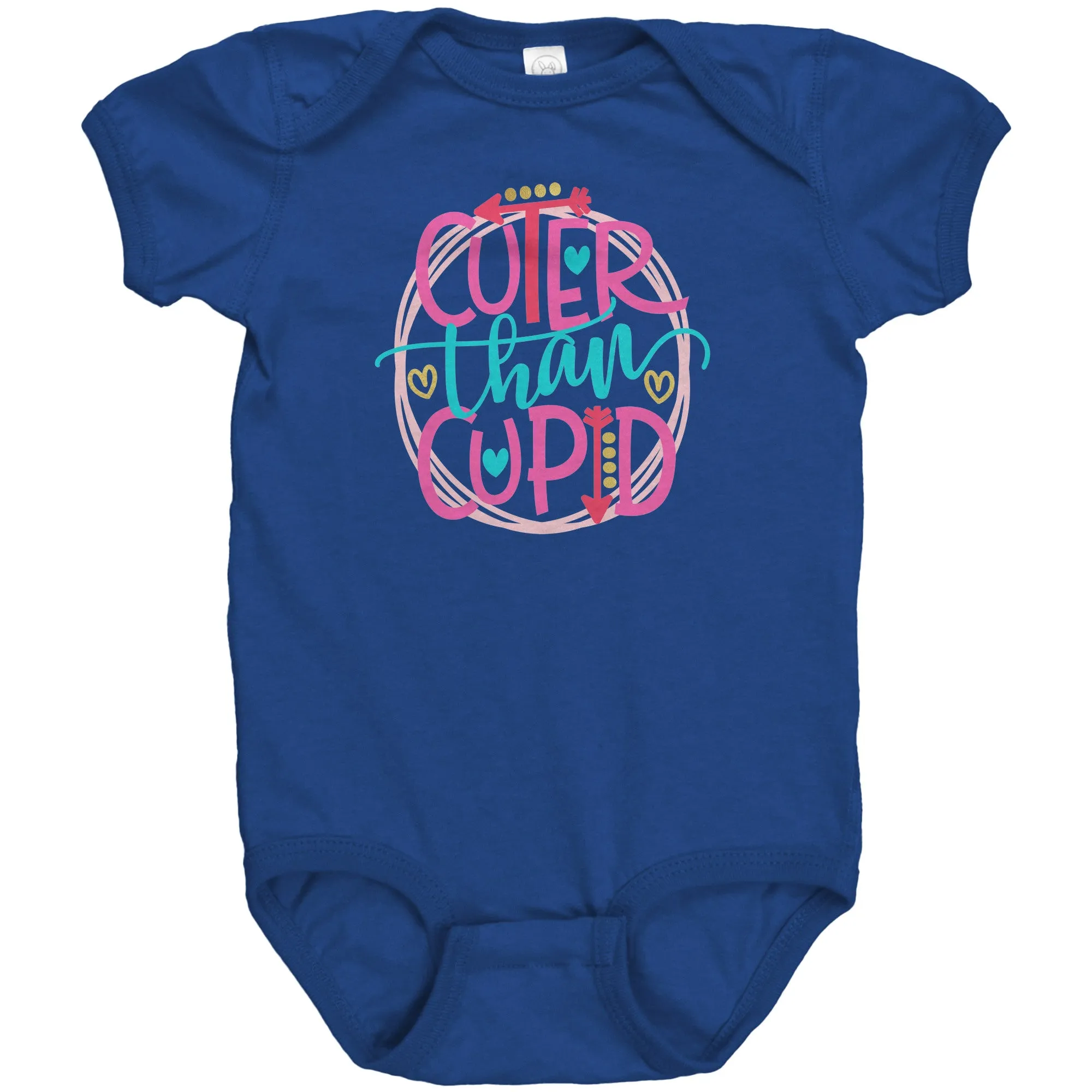 Cuter Than Cupid Short Sleeve Baby Snap Bodysuit Onesie