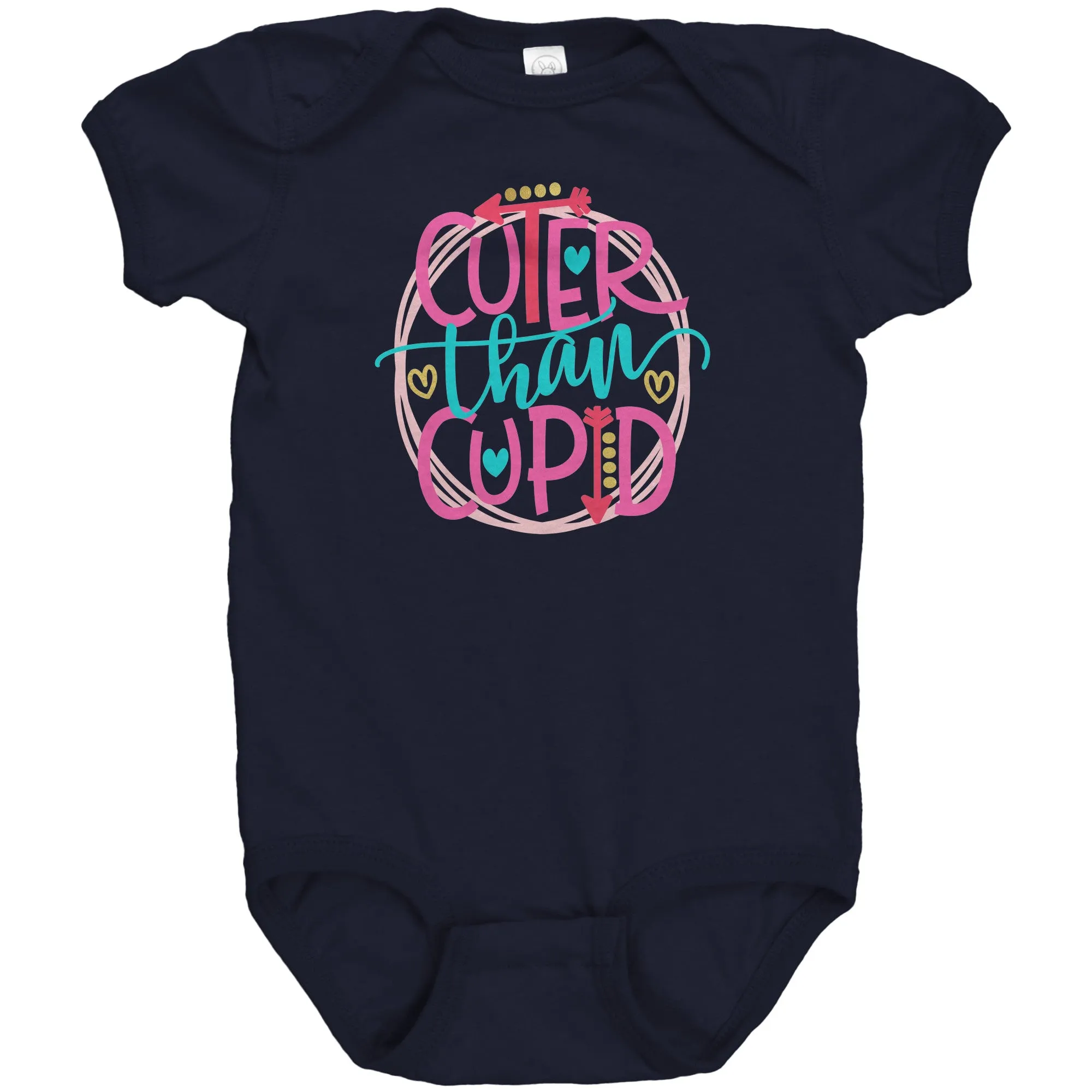 Cuter Than Cupid Short Sleeve Baby Snap Bodysuit Onesie