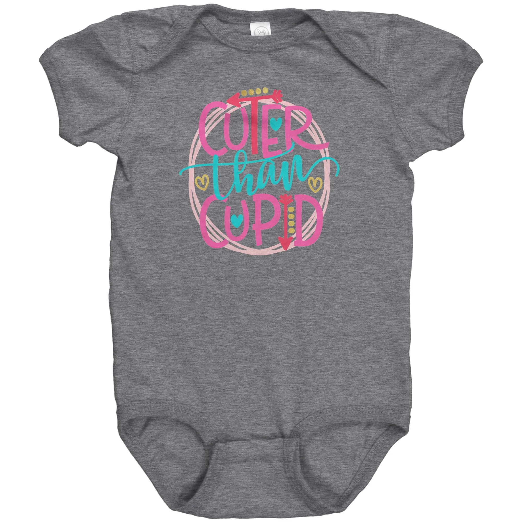 Cuter Than Cupid Short Sleeve Baby Snap Bodysuit Onesie
