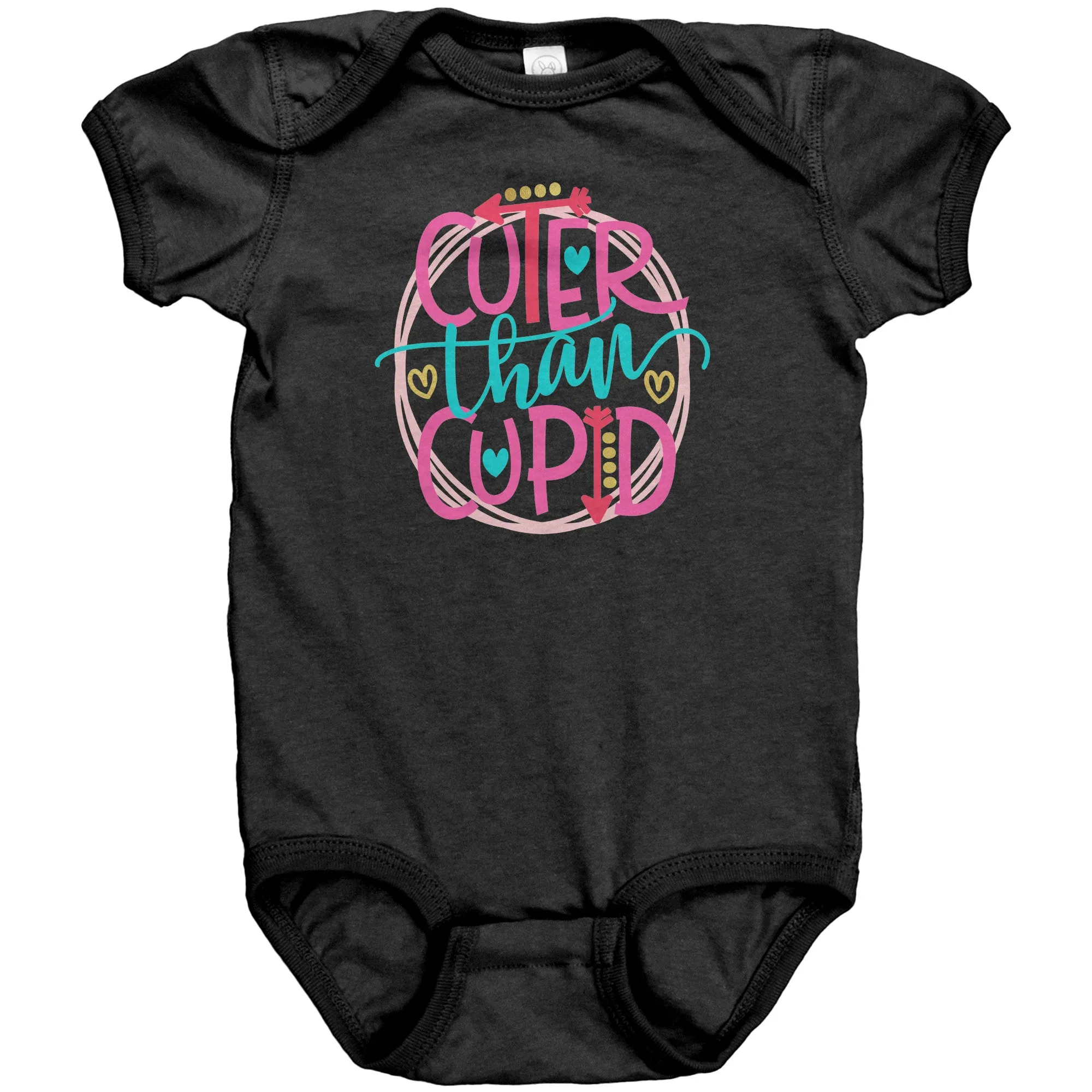Cuter Than Cupid Short Sleeve Baby Snap Bodysuit Onesie