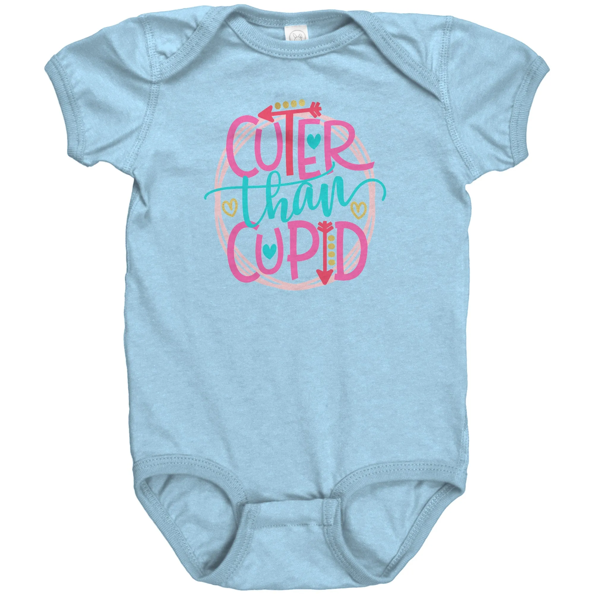 Cuter Than Cupid Short Sleeve Baby Snap Bodysuit Onesie