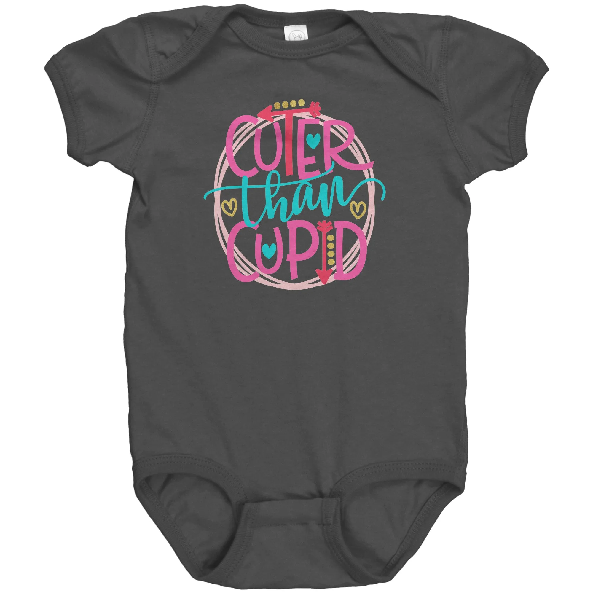 Cuter Than Cupid Short Sleeve Baby Snap Bodysuit Onesie