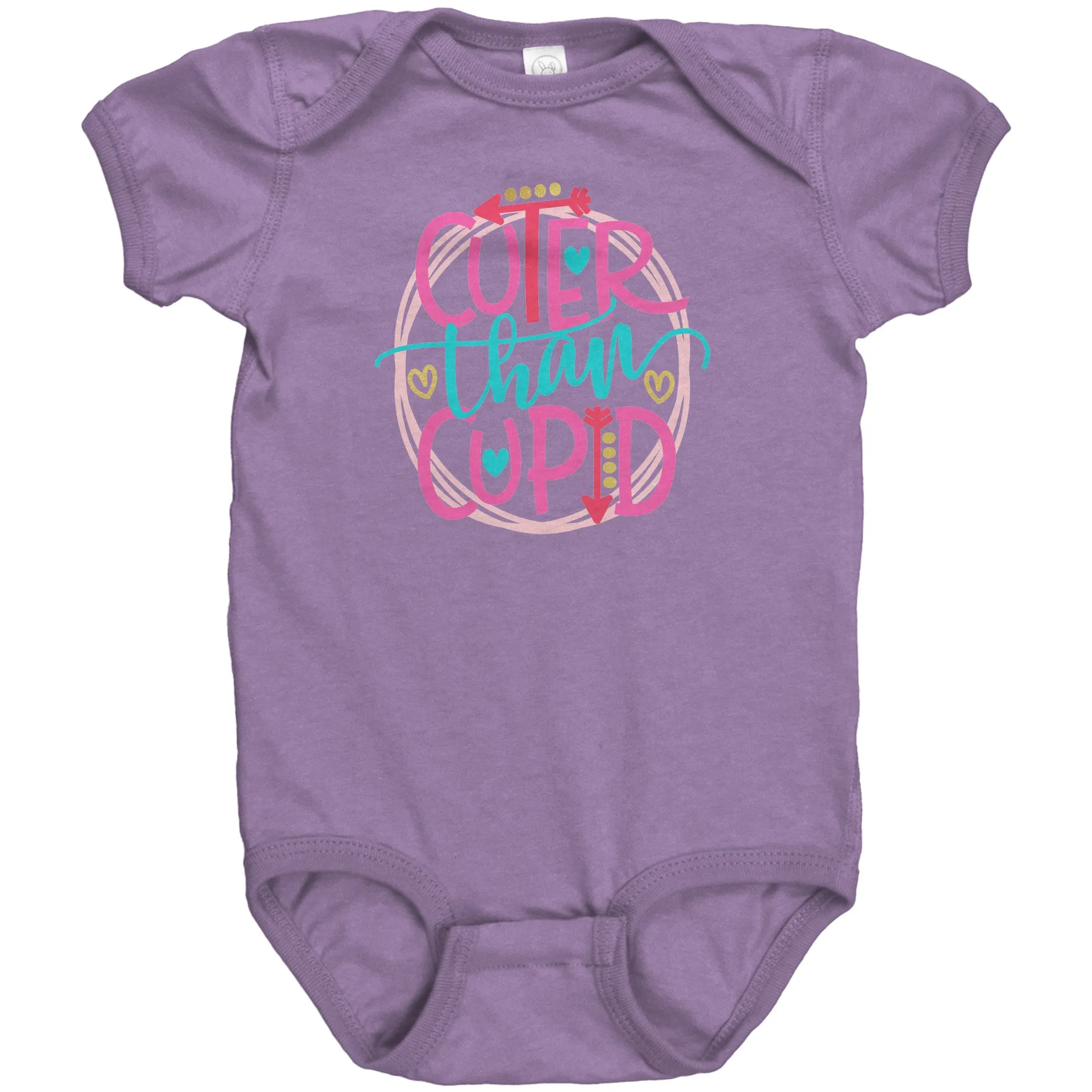 Cuter Than Cupid Short Sleeve Baby Snap Bodysuit Onesie