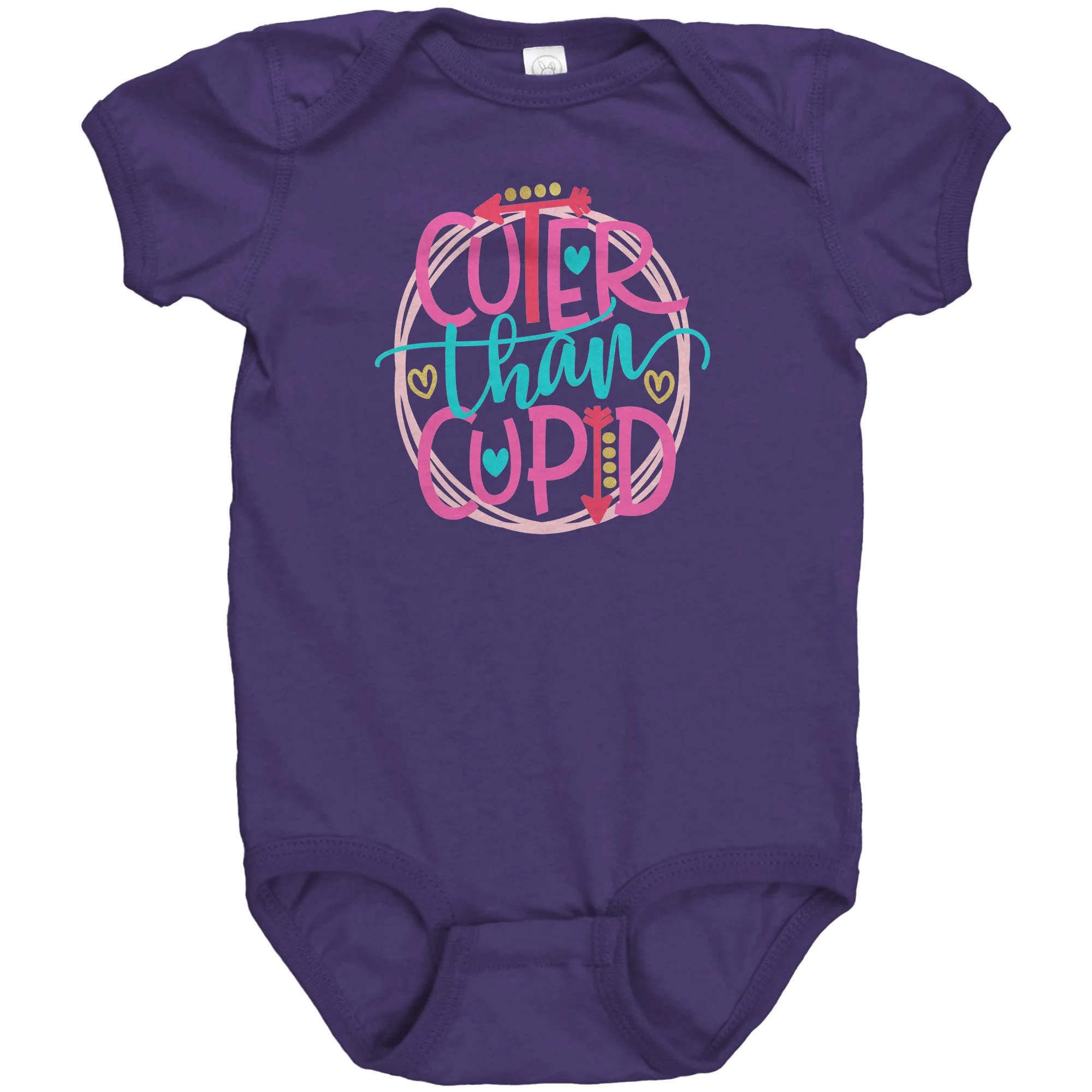 Cuter Than Cupid Short Sleeve Baby Snap Bodysuit Onesie
