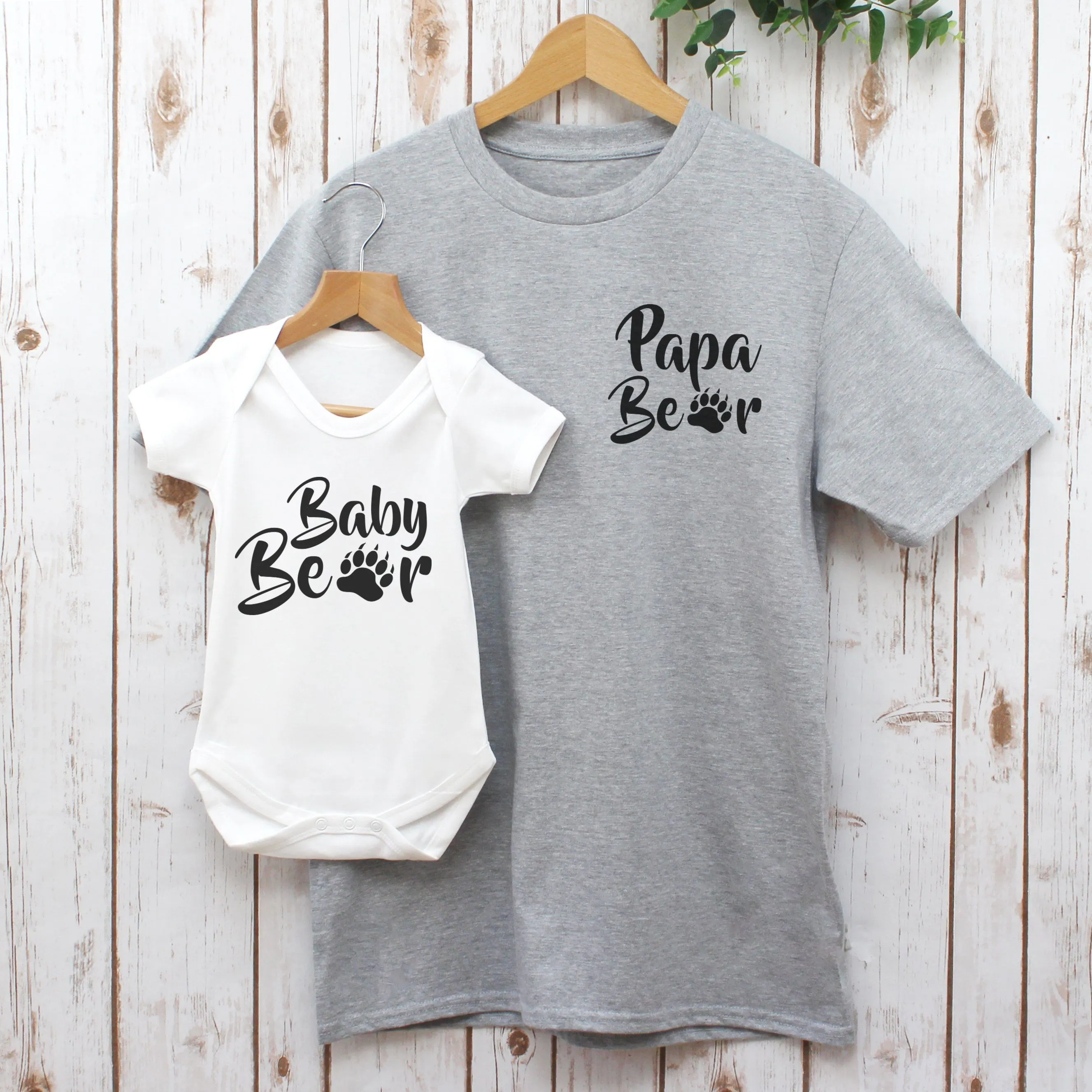 Daddy Bear and Baby Bear Matching T Shirt Set