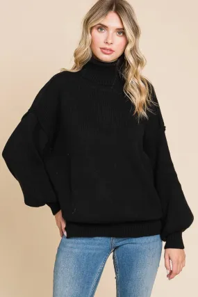 DOORBUSTER DEAL Black Cuddle Up Turtleneck Sweater