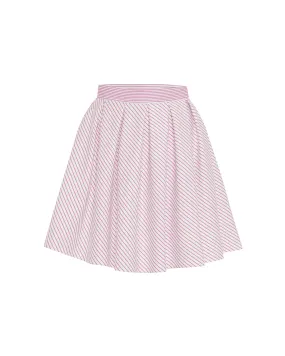 Echo Box Pleat Striped Short Skirt