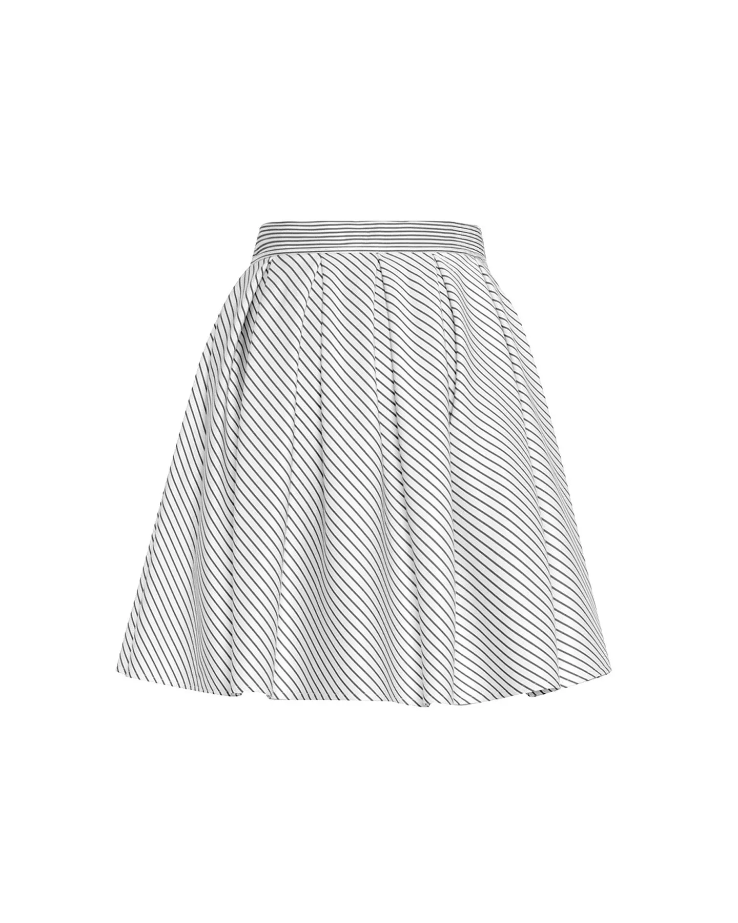 Echo Box Pleat Striped Short Skirt