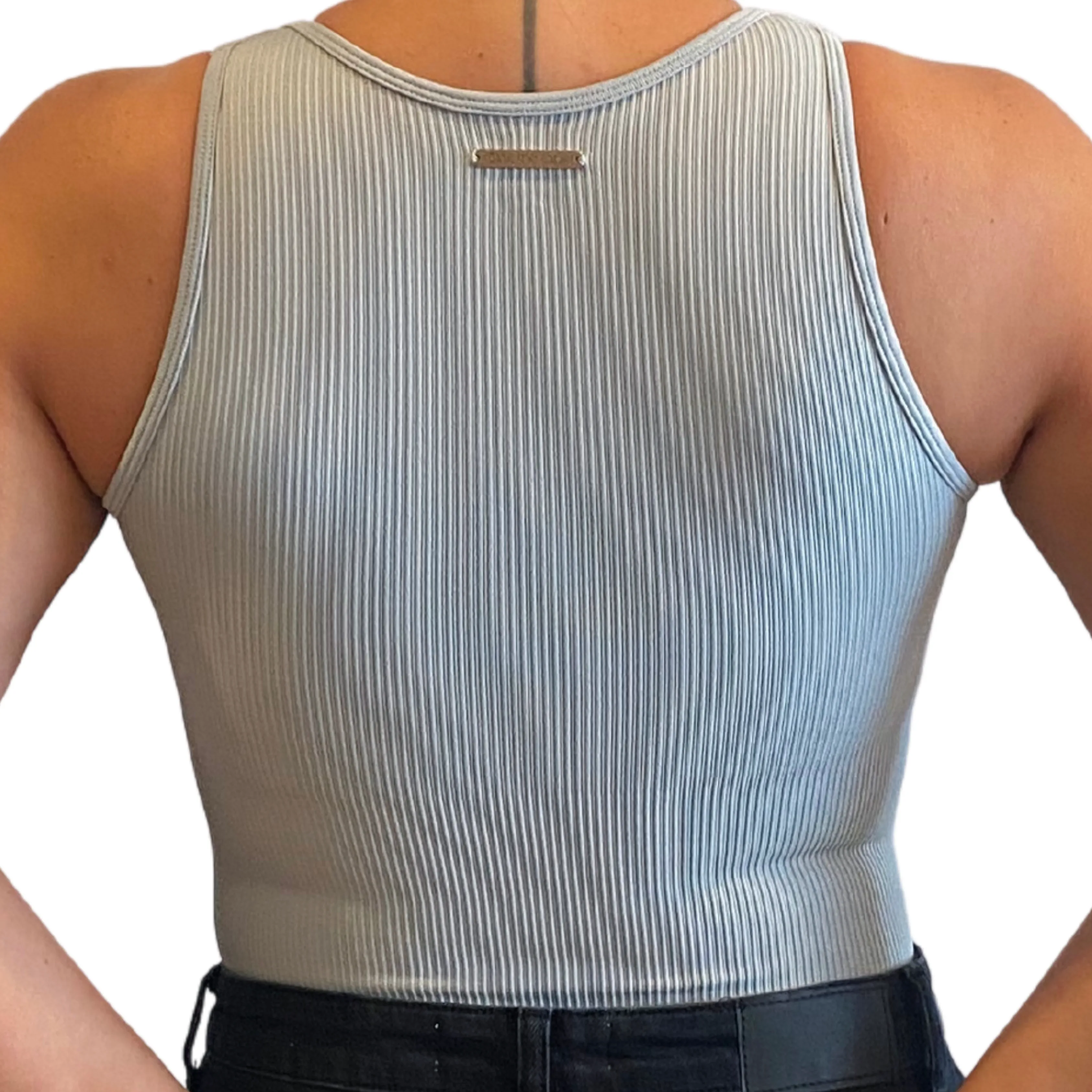 EMMA seamless ribbed leotard- Grey