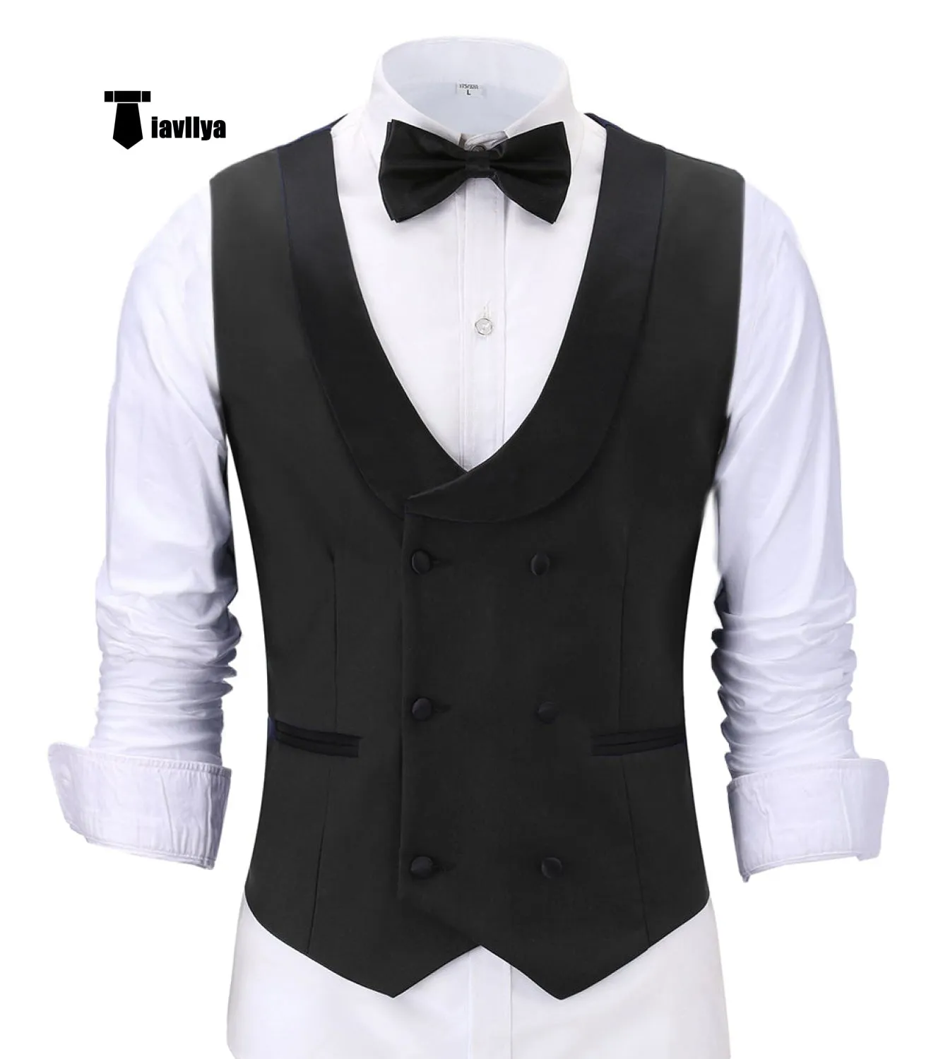 Fashion Men's Suit Vest Regular Fit Shawl Lapel Waistcoat Groomsmen