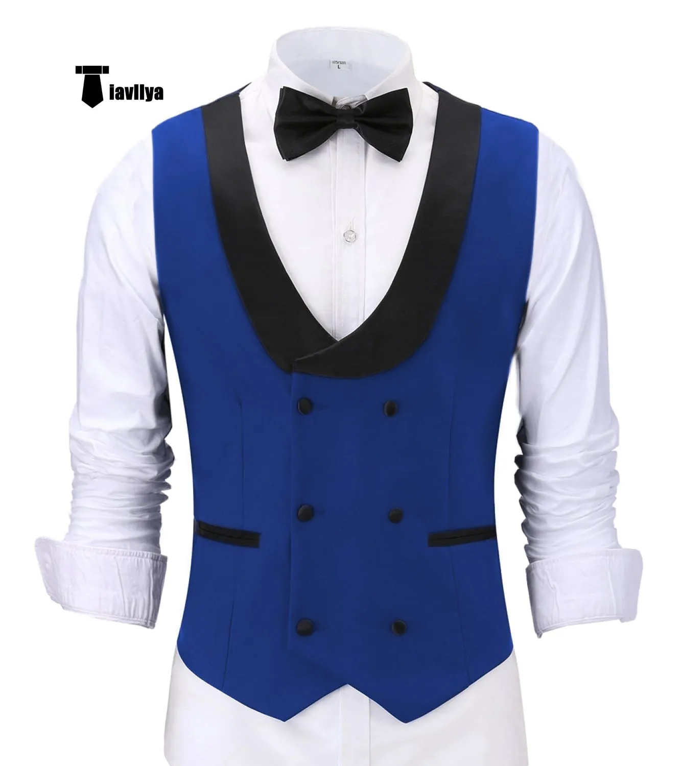Fashion Men's Suit Vest Regular Fit Shawl Lapel Waistcoat Groomsmen