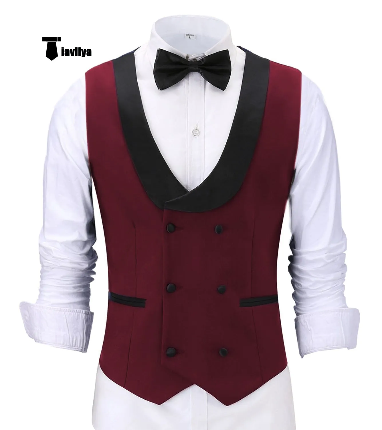 Fashion Men's Suit Vest Regular Fit Shawl Lapel Waistcoat Groomsmen