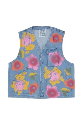Floral Denim Falcon Vest