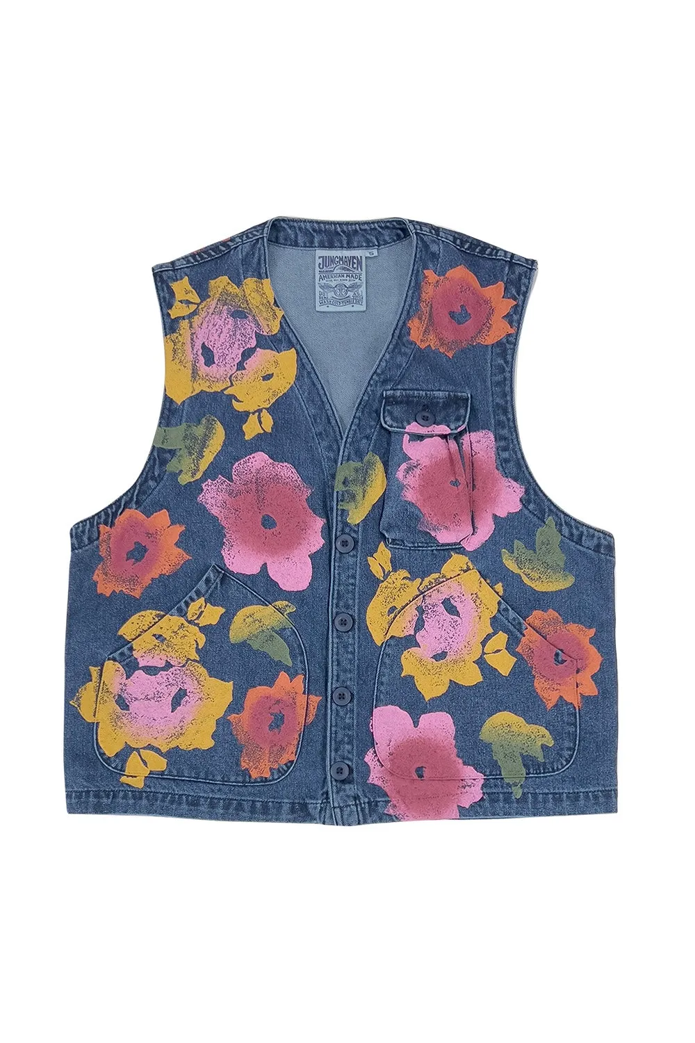 Floral Denim Falcon Vest