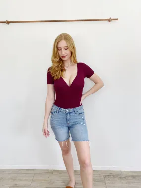 Forever 21 Merlot Bodysuit Small