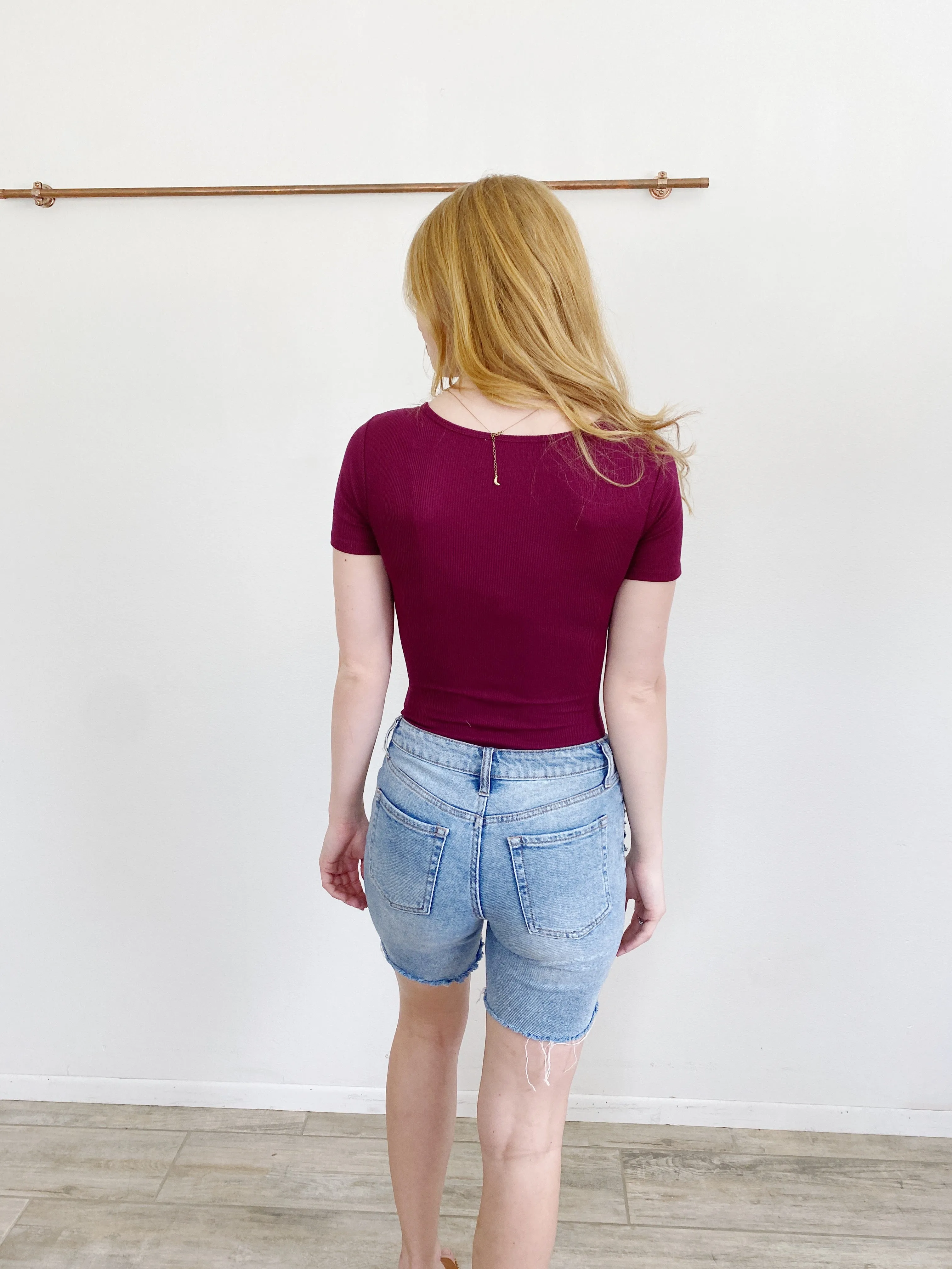 Forever 21 Merlot Bodysuit Small