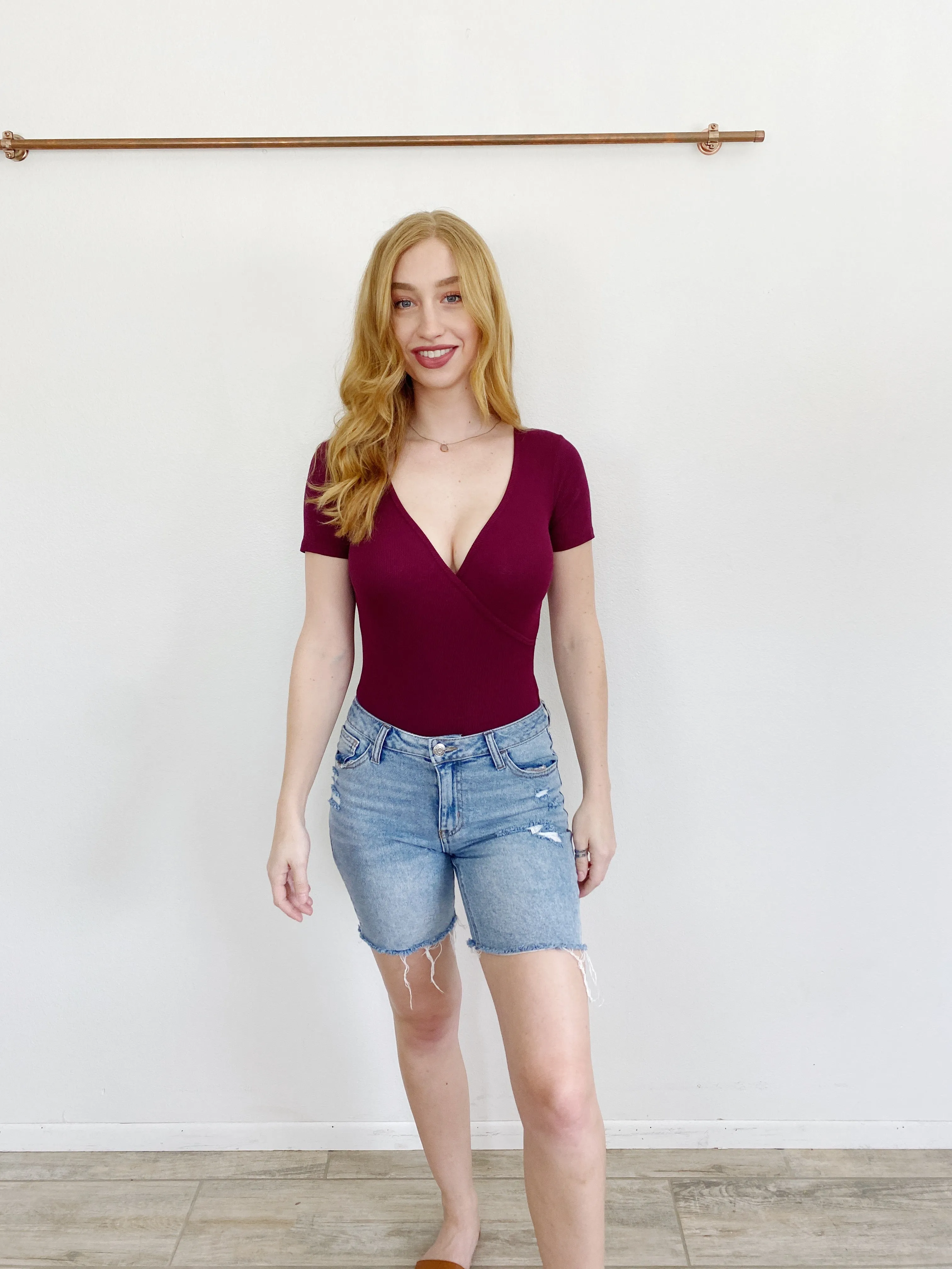 Forever 21 Merlot Bodysuit Small
