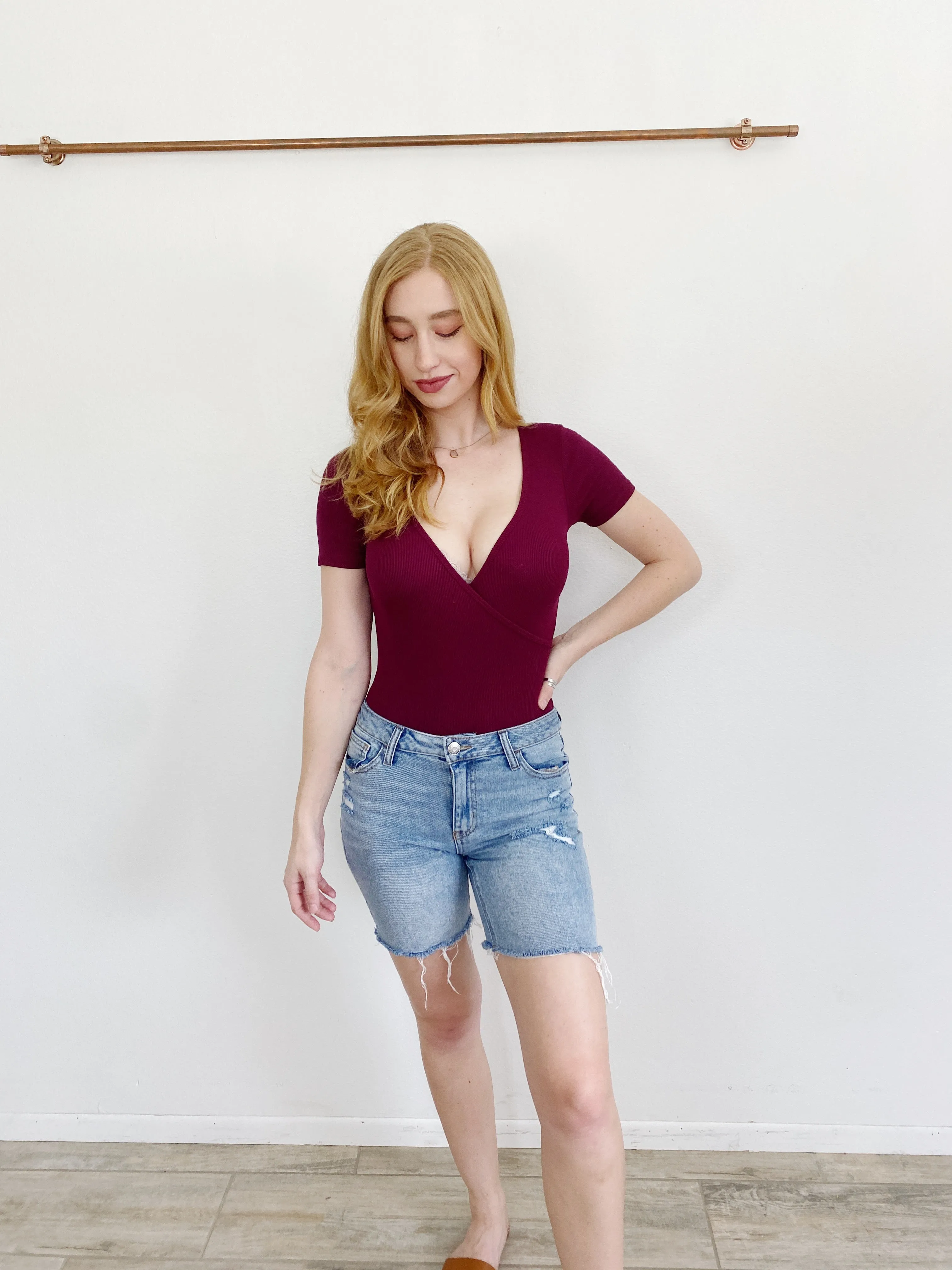 Forever 21 Merlot Bodysuit Small