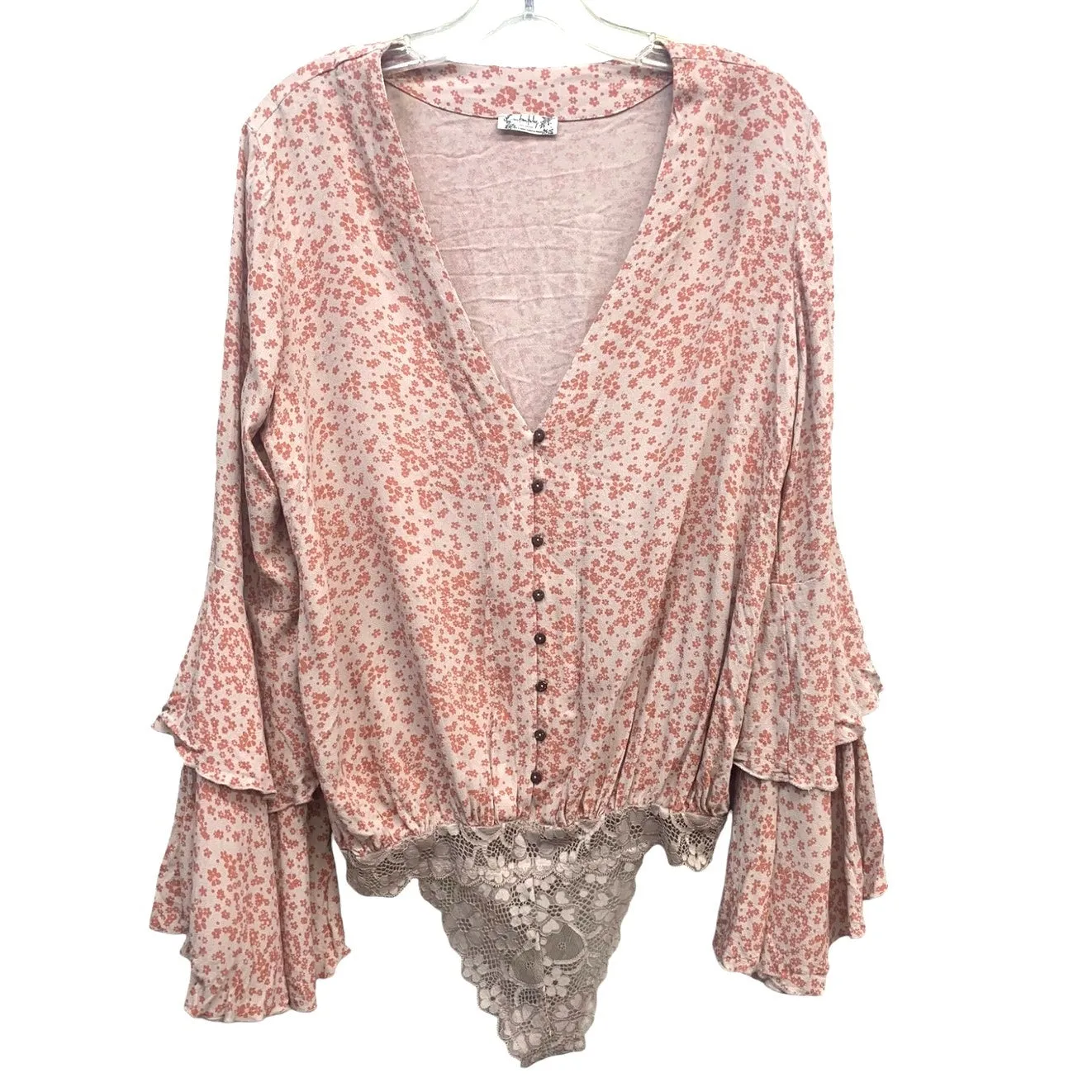 Free People Ditsy Floral Bodysuit SZ small