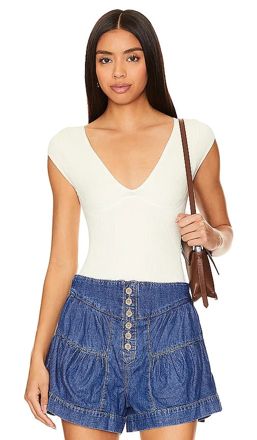 Free People Meg Bodysuit in Ivory
