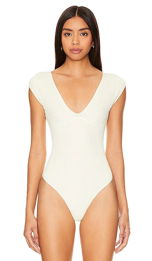 Free People Meg Bodysuit in Ivory