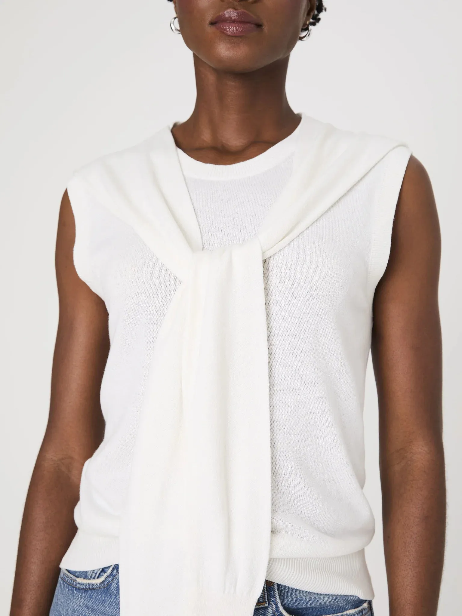 French Connection Cashmere Blend Tie Vest