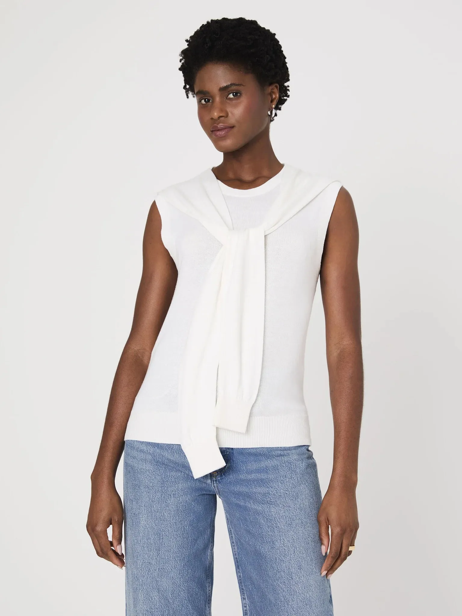 French Connection Cashmere Blend Tie Vest