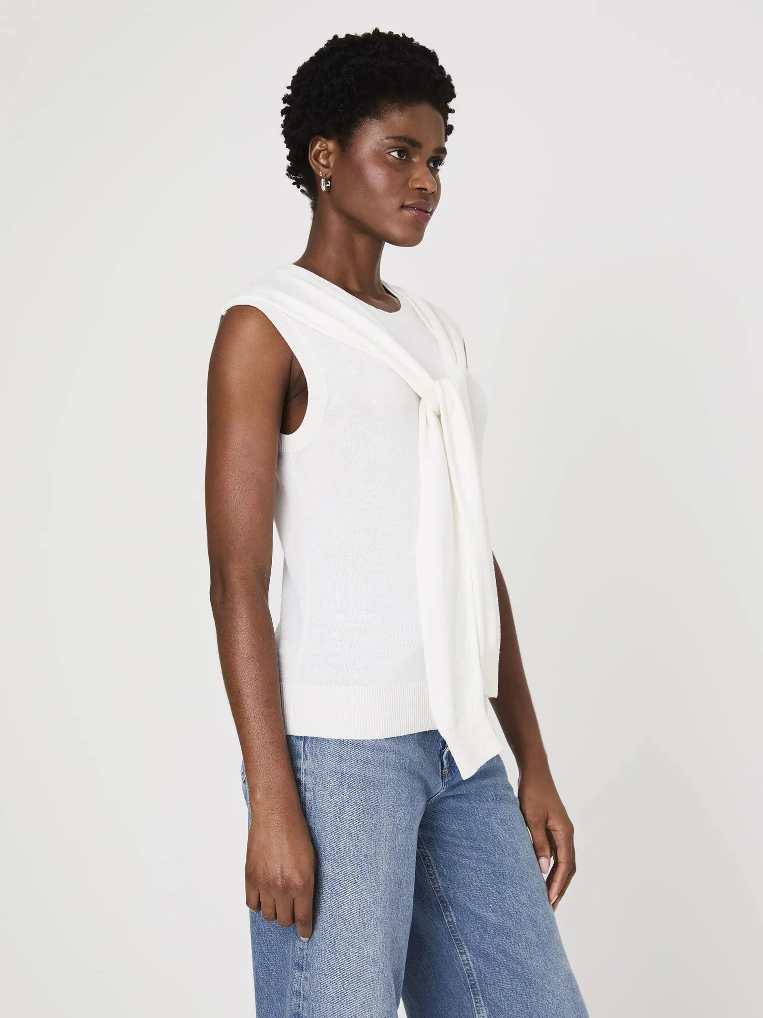 French Connection Cashmere Blend Tie Vest