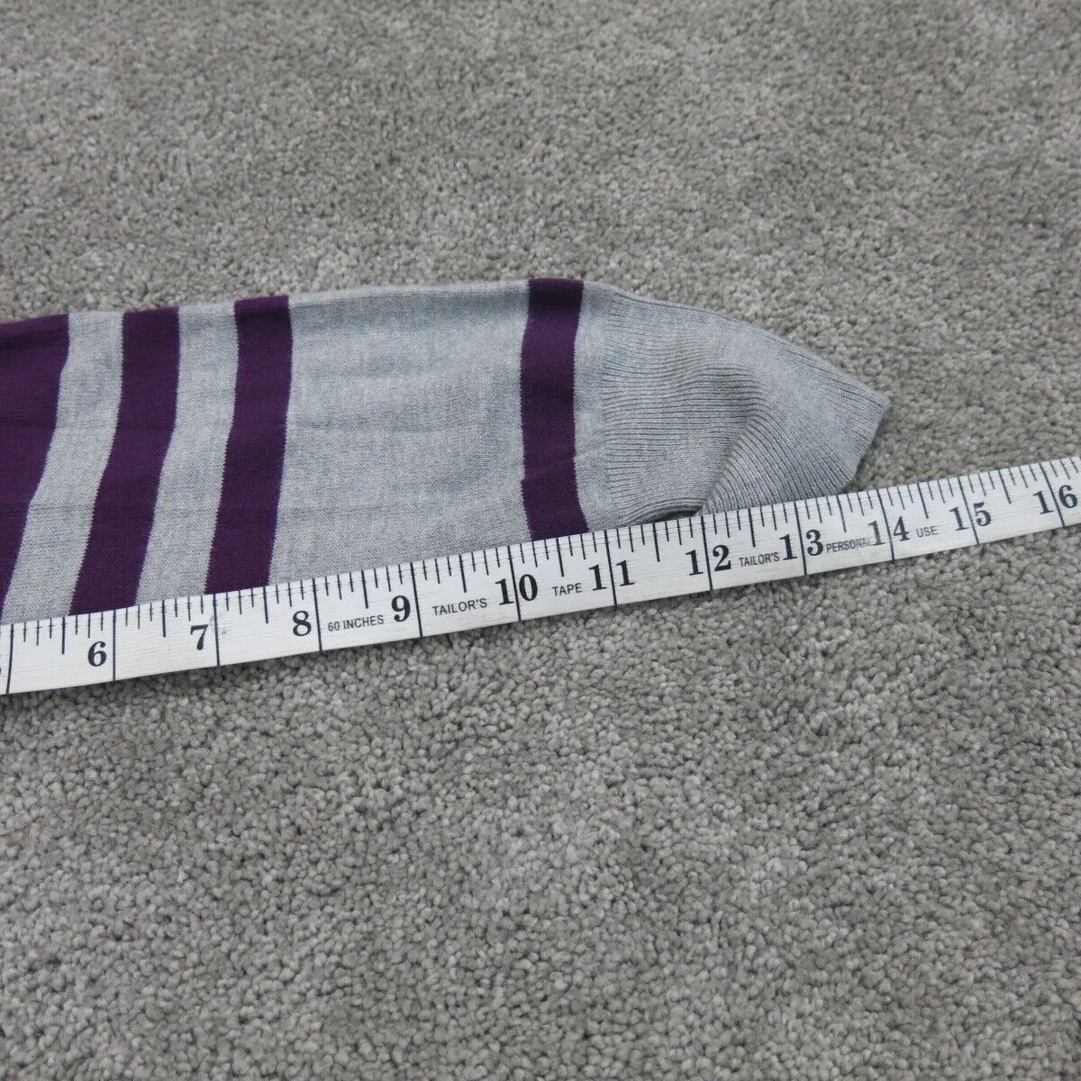 French Connection Womens Sweater Dress 3/4 Sleeves Round Neck Purple Gray US 8