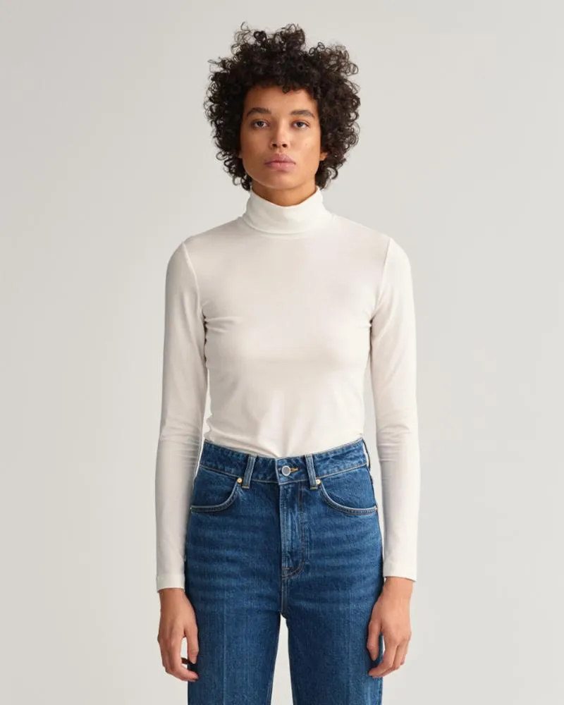 Gant Apparel Womens JERSEY LS TURTLENECK 115/OFFWHITE