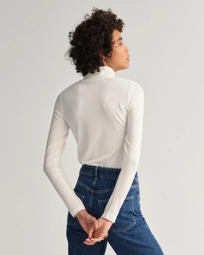 Gant Apparel Womens JERSEY LS TURTLENECK 115/OFFWHITE