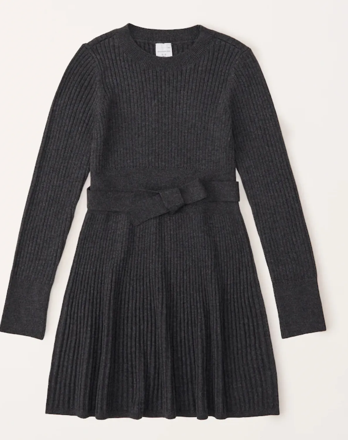 Girls Belted Sweater Dress