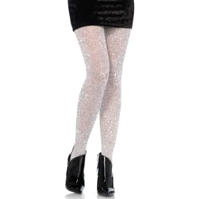 Glittery Silver Sheer Pantyhose - Leg Avenue
