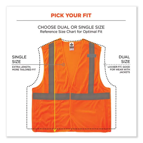 Glowear 8215ba-s Single Size Class 2 Economy Breakaway Mesh Vest, Polyester, Medium, Orange, Ships In 1-3 Business Days