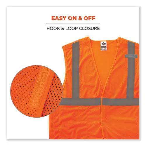 Glowear 8215ba-s Single Size Class 2 Economy Breakaway Mesh Vest, Polyester, Medium, Orange, Ships In 1-3 Business Days
