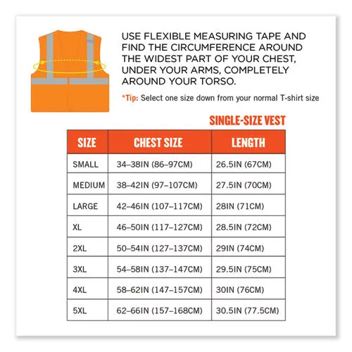 Glowear 8215ba-s Single Size Class 2 Economy Breakaway Mesh Vest, Polyester, Medium, Orange, Ships In 1-3 Business Days